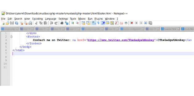 طراحی فوتر با PHP